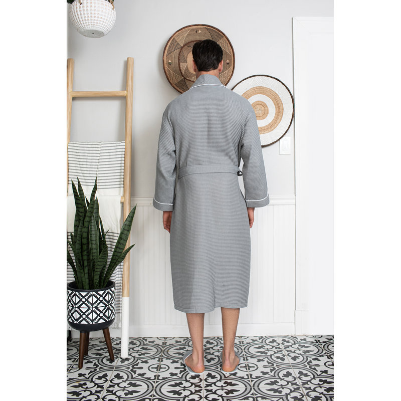 LOTUS LINEN Waffle Piping Robes Hotel/Spa Luxury Cotton Bathrobes